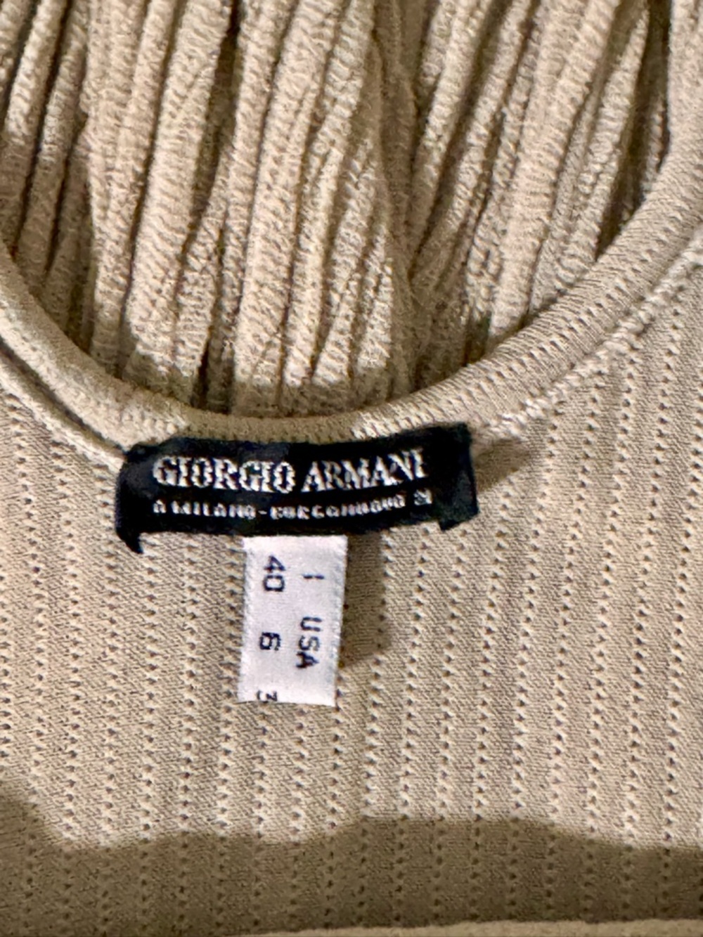 Giorgio Armani Beige Ribbed Sleeveless Maxi Dress - Picture 7 of 8